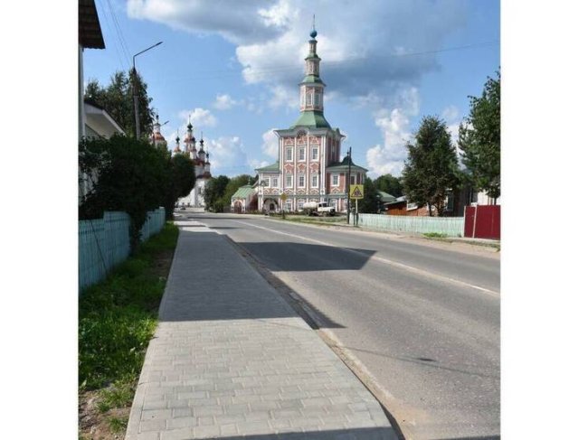 Тротуар на улицах Ленина и Советской обновили в Тотьме - «Новости»