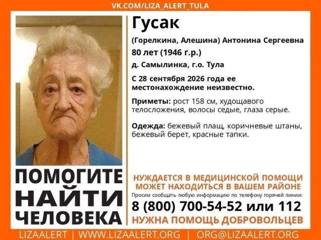 В Туле разыскивают 80-летнюю старушку в красных тапках - «Новости»
